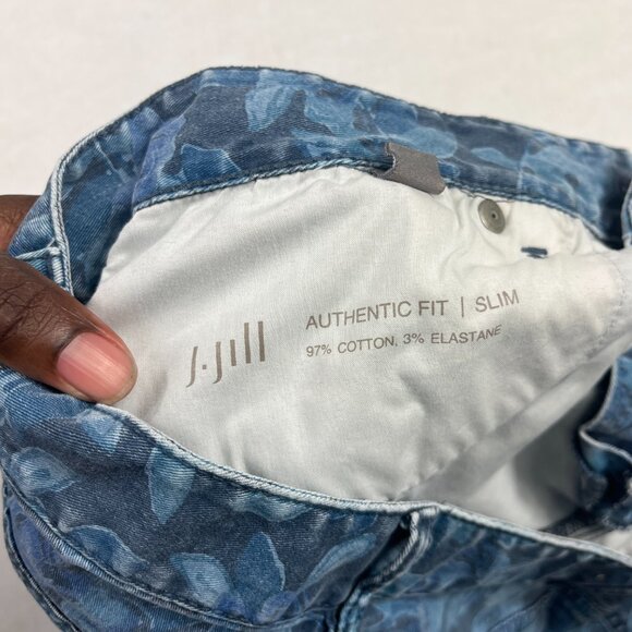 J.Jill Slim Fit Jeans Floral Botanical Denim Feminine Straight Leg Stretch 4P - Picture 12 of 15